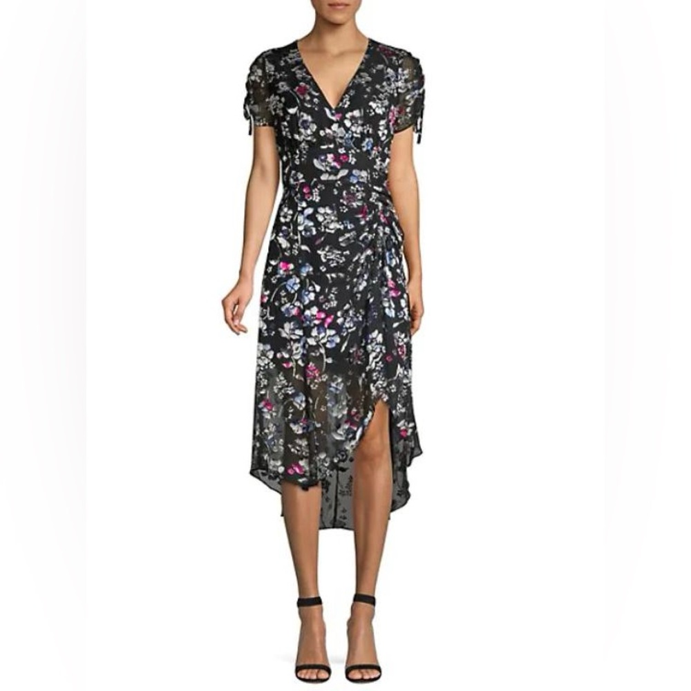 Parker Valentine’s Day Romantic Velvet Burnout Floral Midi Dress NWT